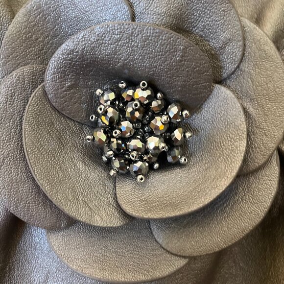 Maurices Silver Shoulder Bag with Beaded Floral Applique - Picture 4 of 8